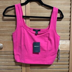 NWT Forever 21 cropped pink tank top